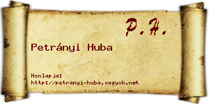 Petrányi Huba névjegykártya